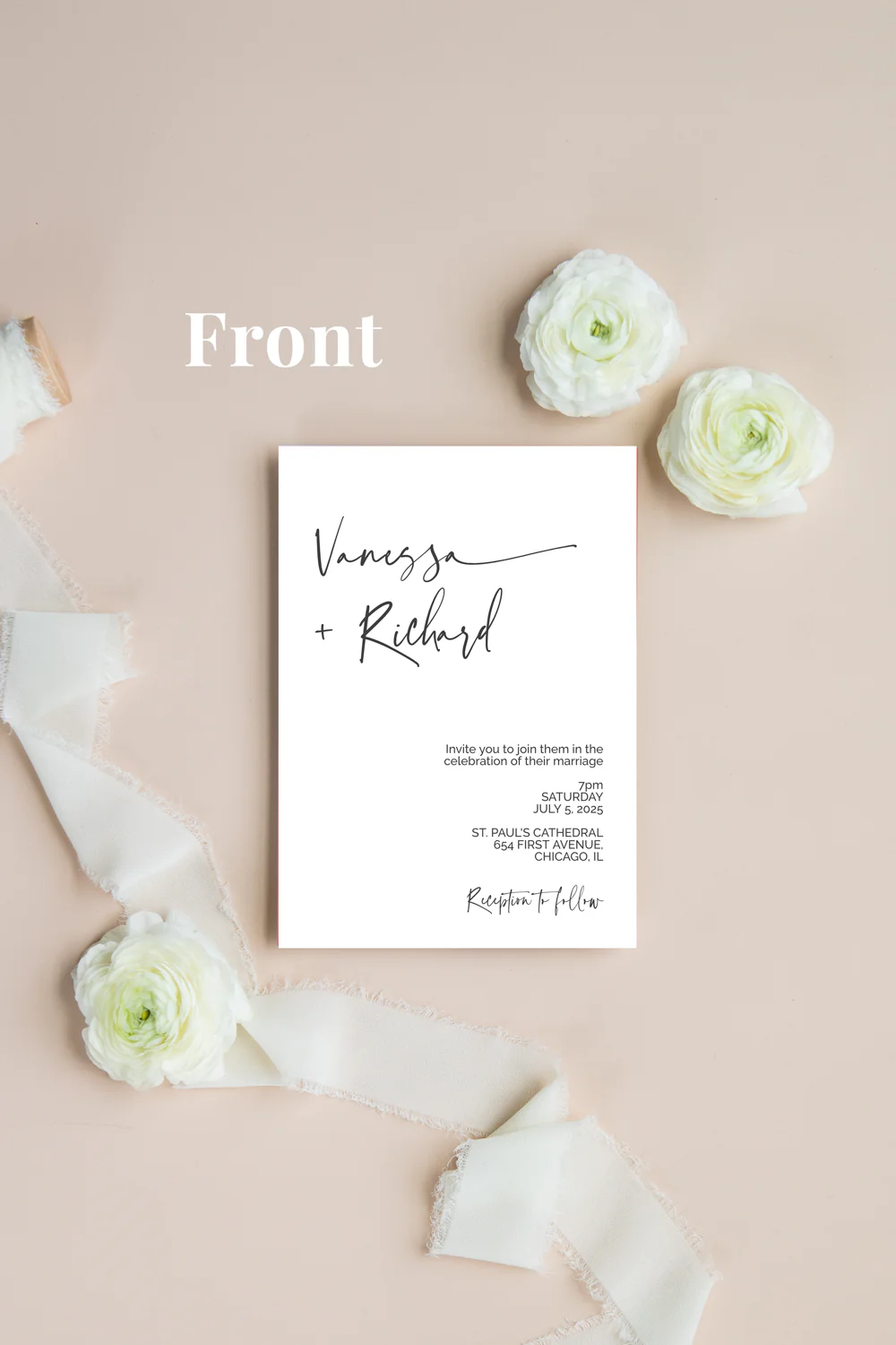 Black and White Minimalist Invitation Suite Template - 025 - Image 3