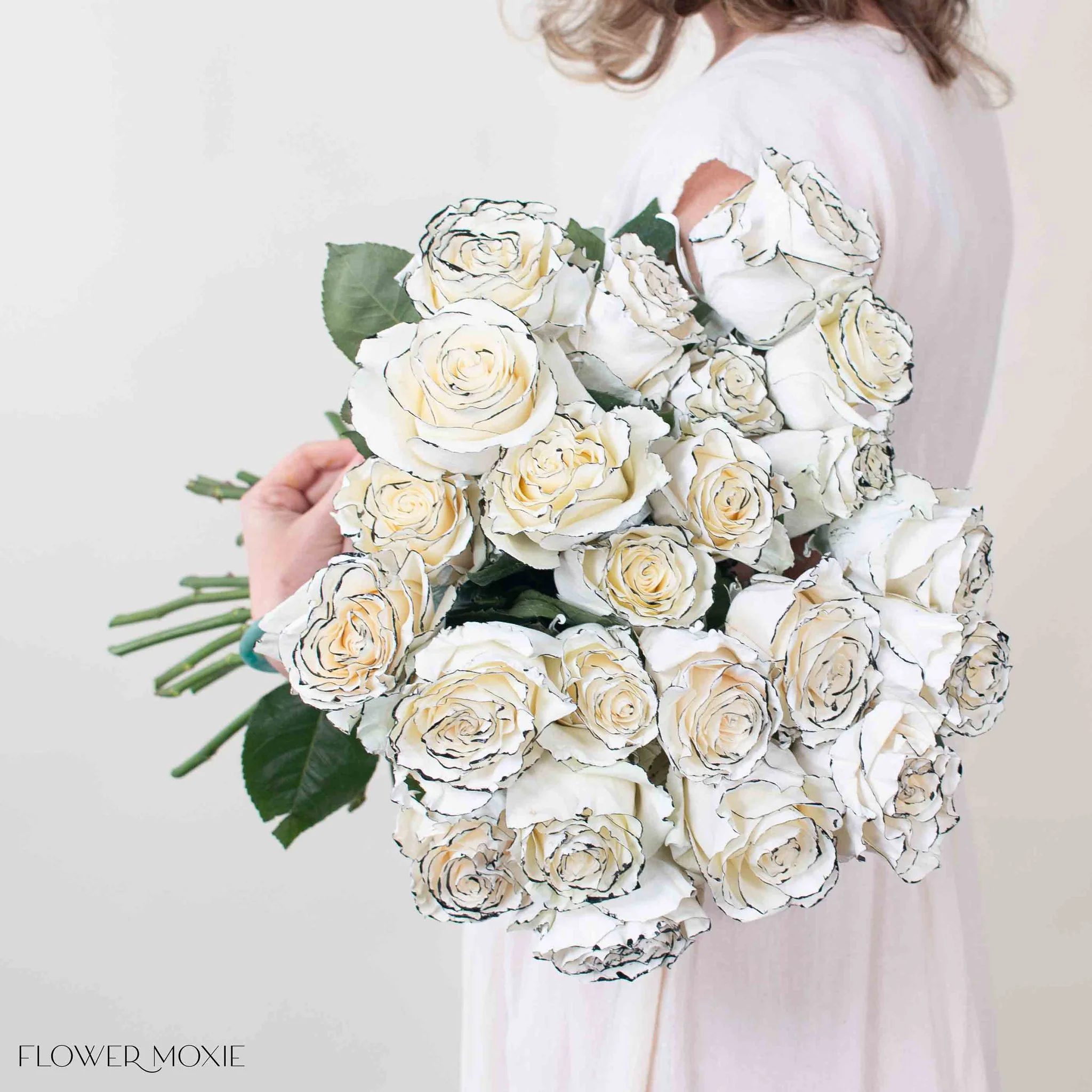 Black & White Tuxedo Novelty Rose - Image 3
