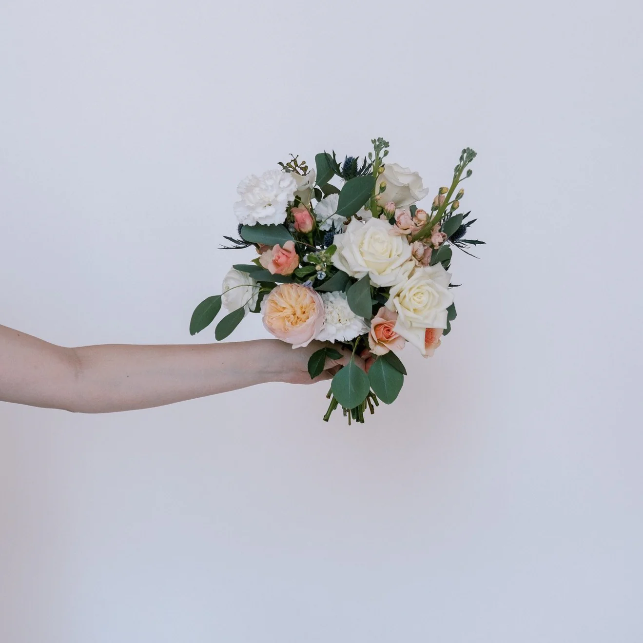 Peach and Blue Full DIY Bridesmaid Bouquets - Makes 5-6 - Image 2