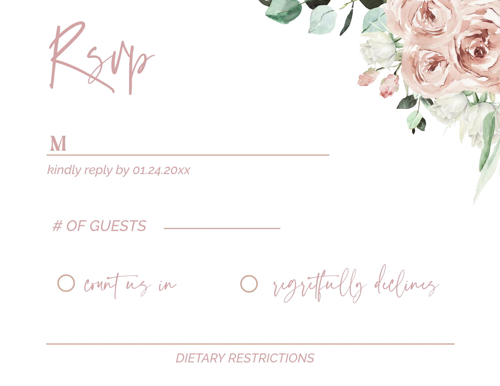 Blush and Cream Invitation Suite Template - 030 - Image 8