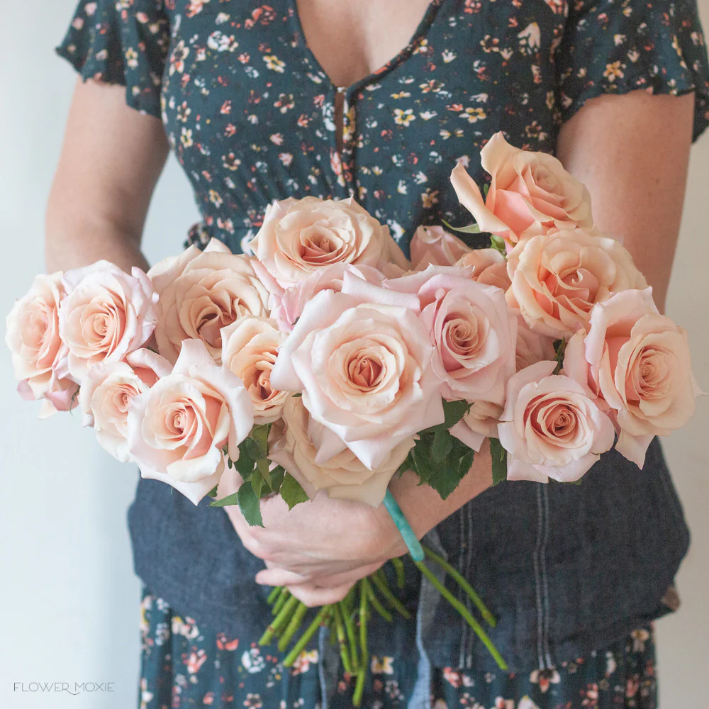 Peachy Pink Mother of Pearl Rose - Image 3