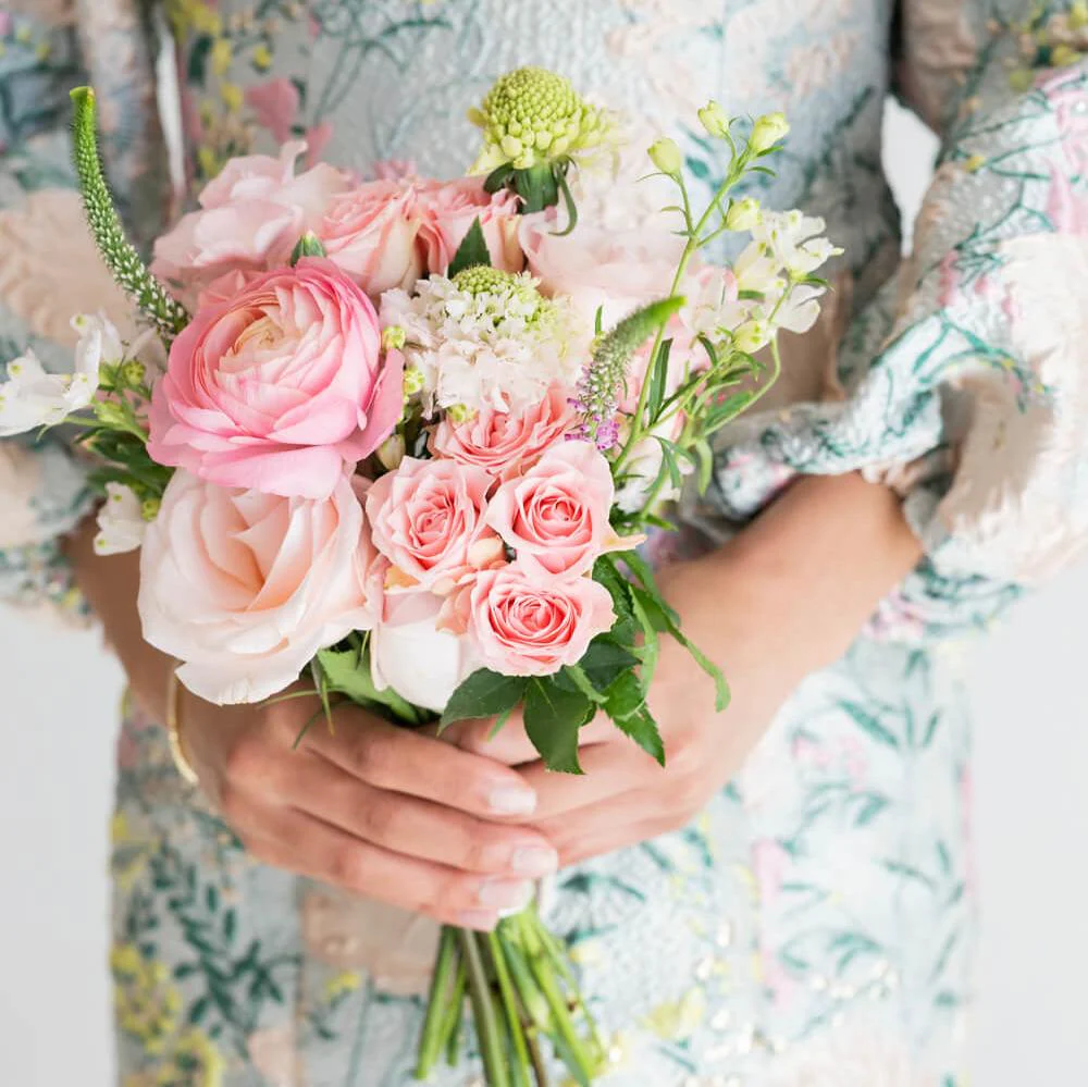 Blush Satin Bridesmaid Bouquet - Image 5