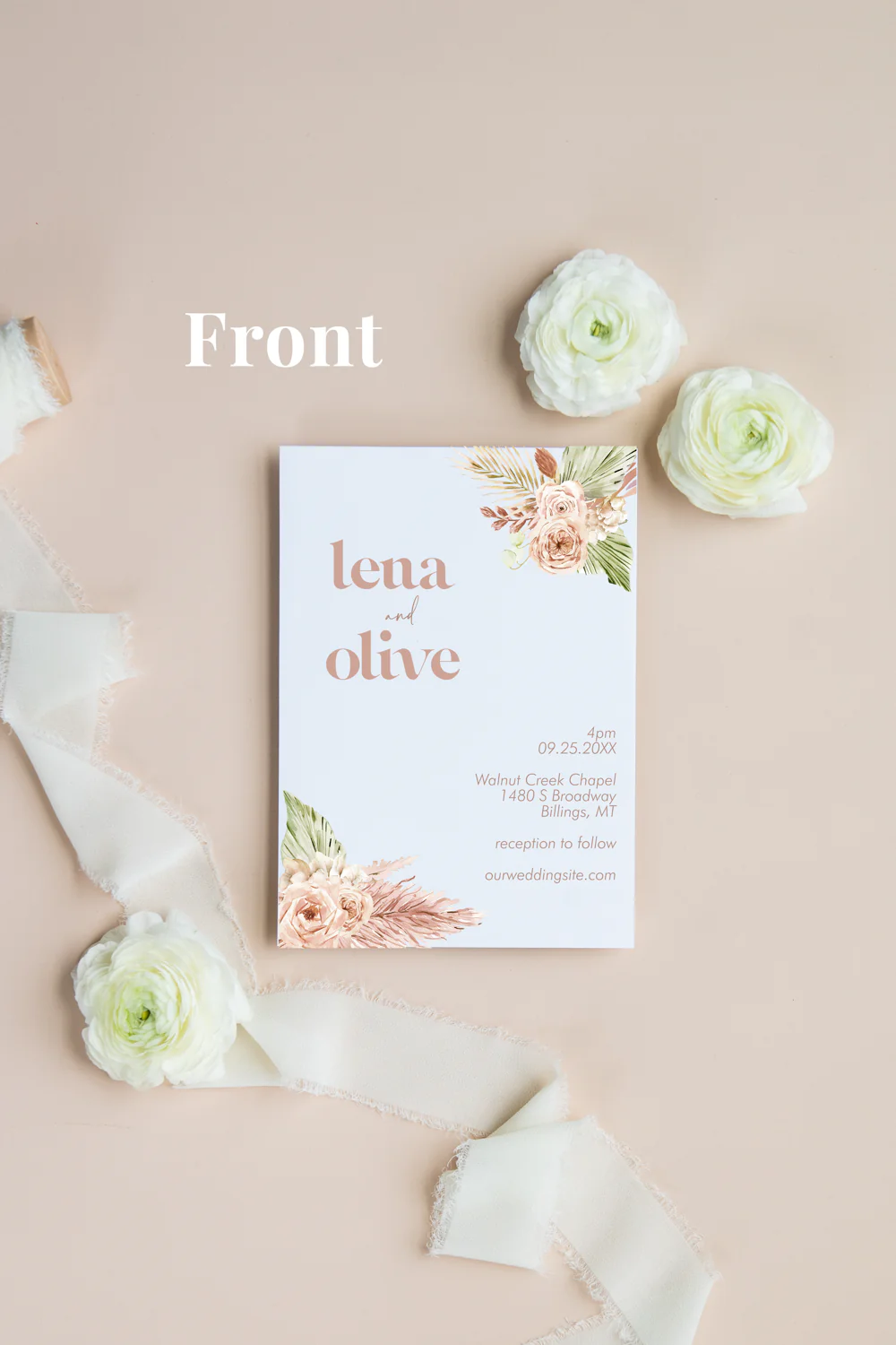 Bohemian Blush Invitation Suite Template - Image 3
