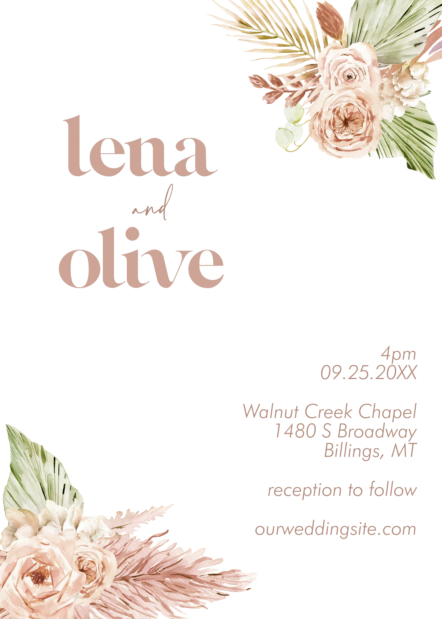 Bohemian Blush Invitation Suite Template - Image 5