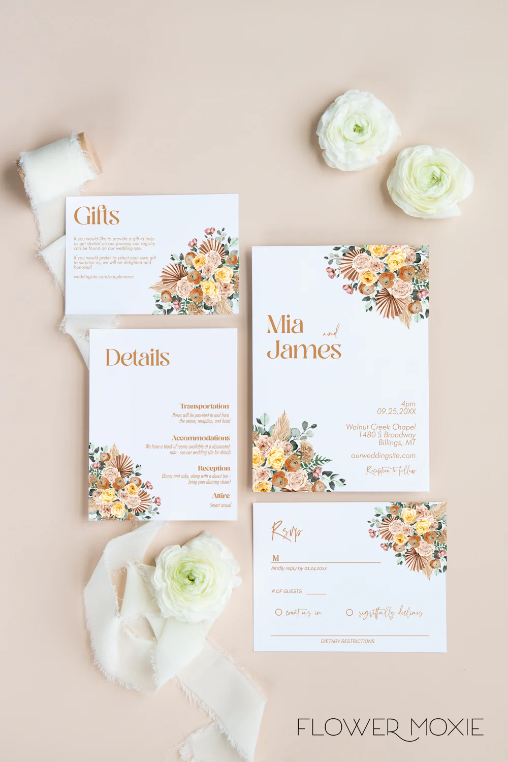 Boho Invitation Suite Template - 030