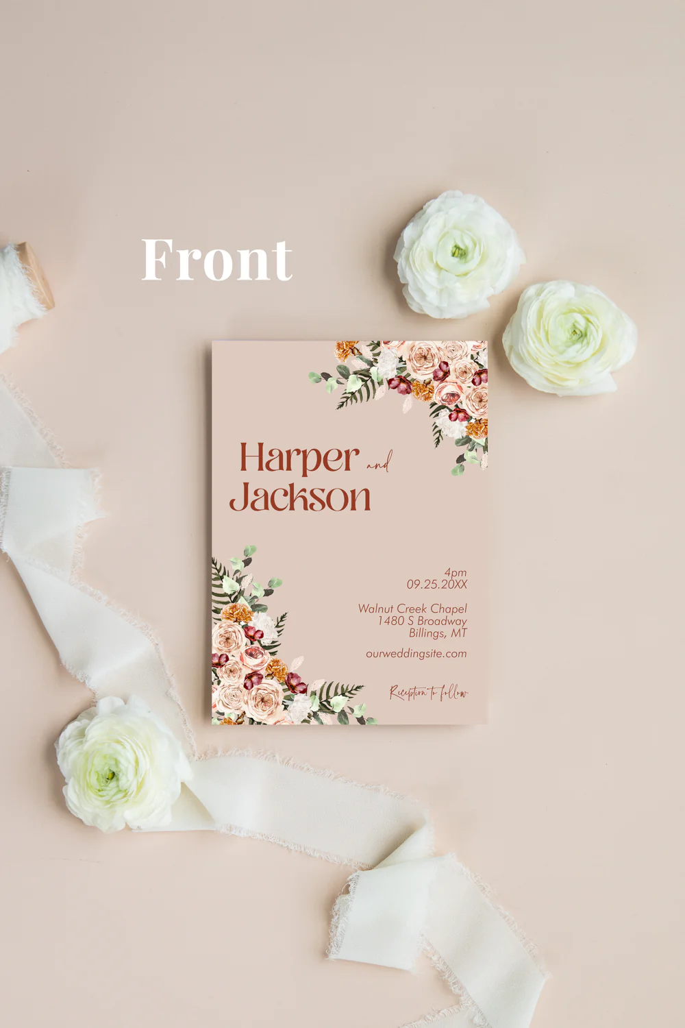 Canyon Rose Invitation Suite Template - 030 - Image 3