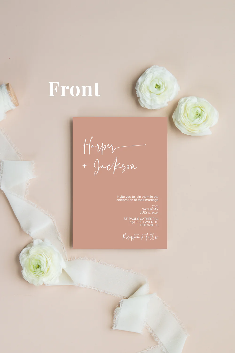 Canyon Rose Minimalist Invitation Suite Template - 025 - Image 3