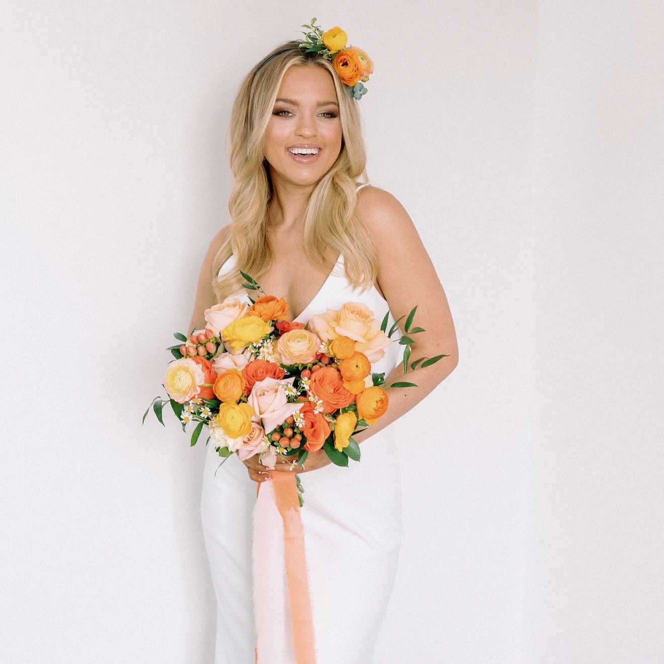 Citrus Crush Full DIY Bridal and 4-5 Bridesmaid Bouquets