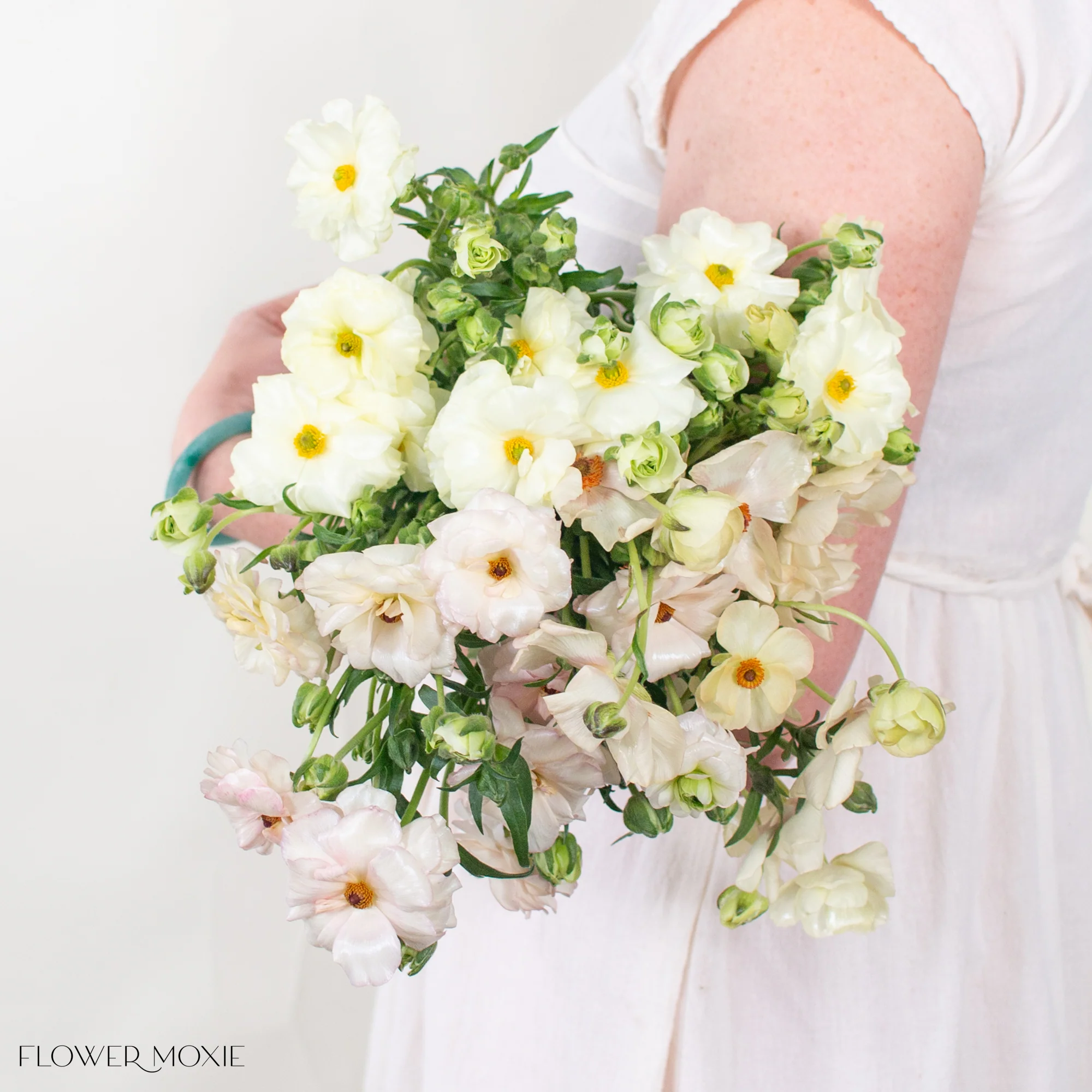 White and Blush Butterfly Ranunculus Mixed Box - Image 2