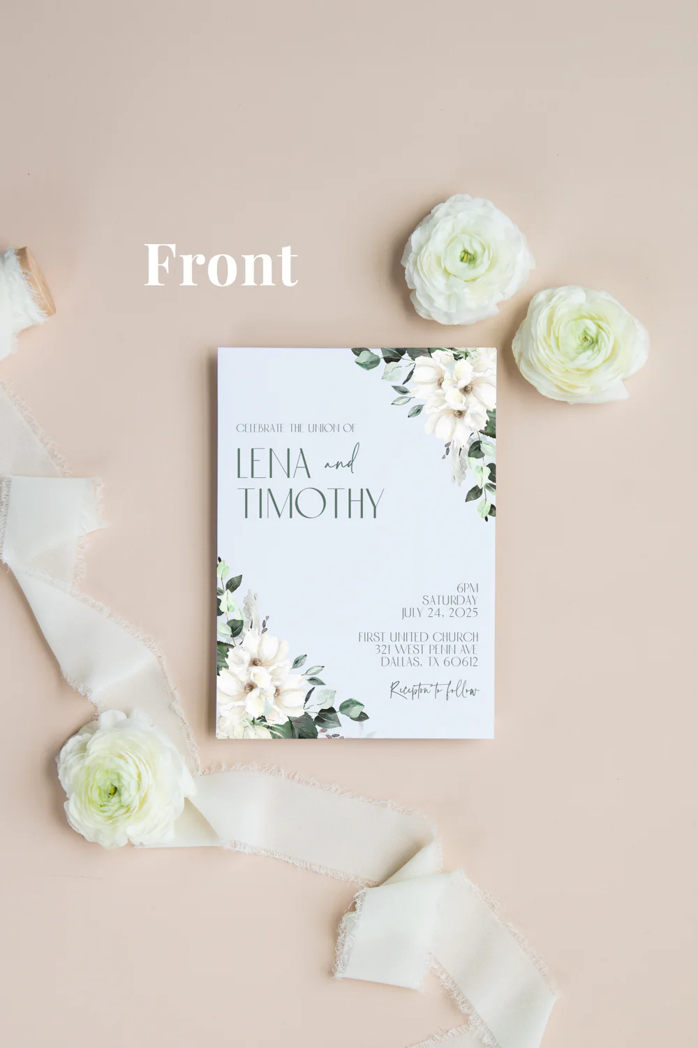 Cream and Sage Invitation Suite Template - 030 - Image 3