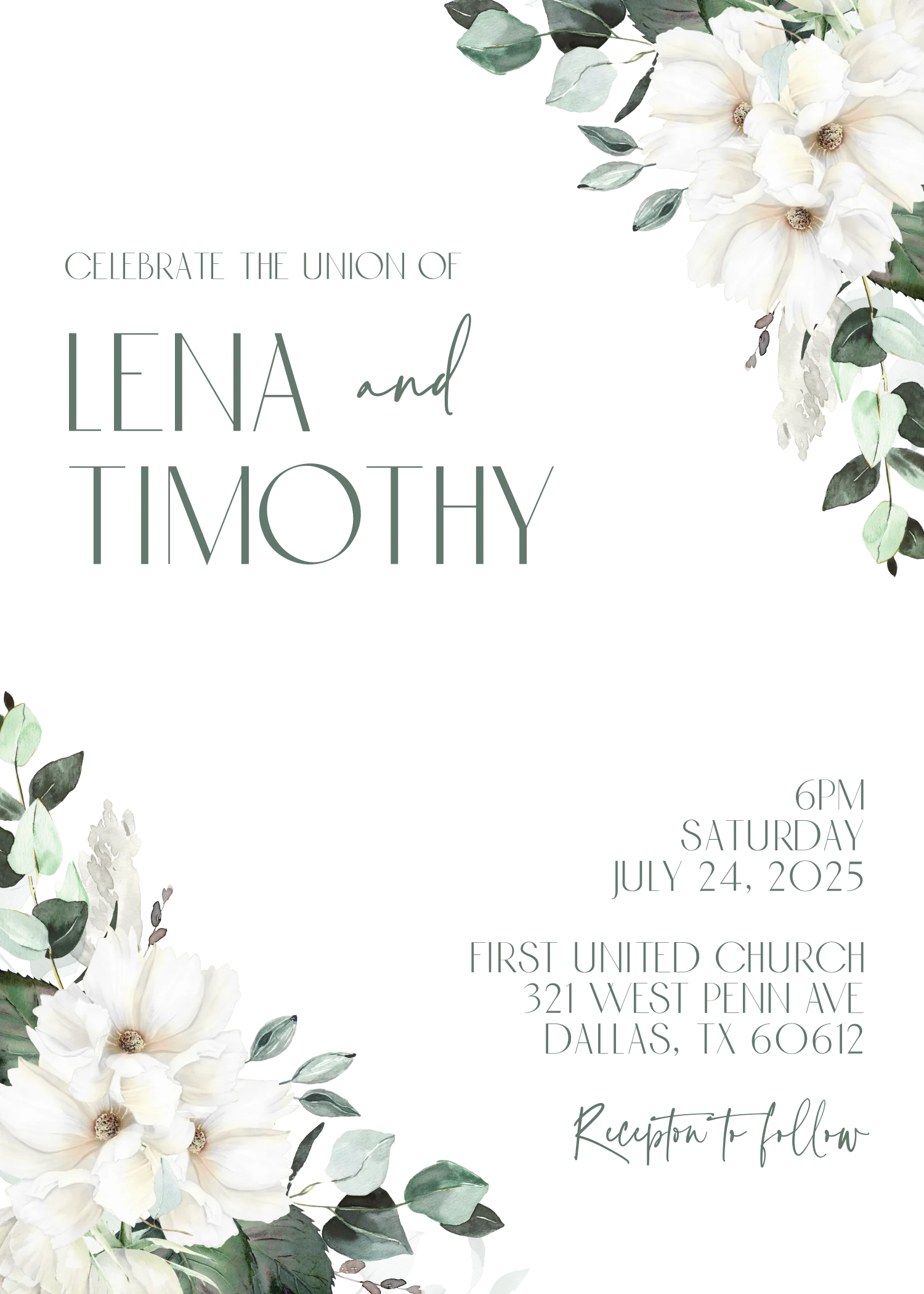 Cream and Sage Invitation Suite Template - 030 - Image 5