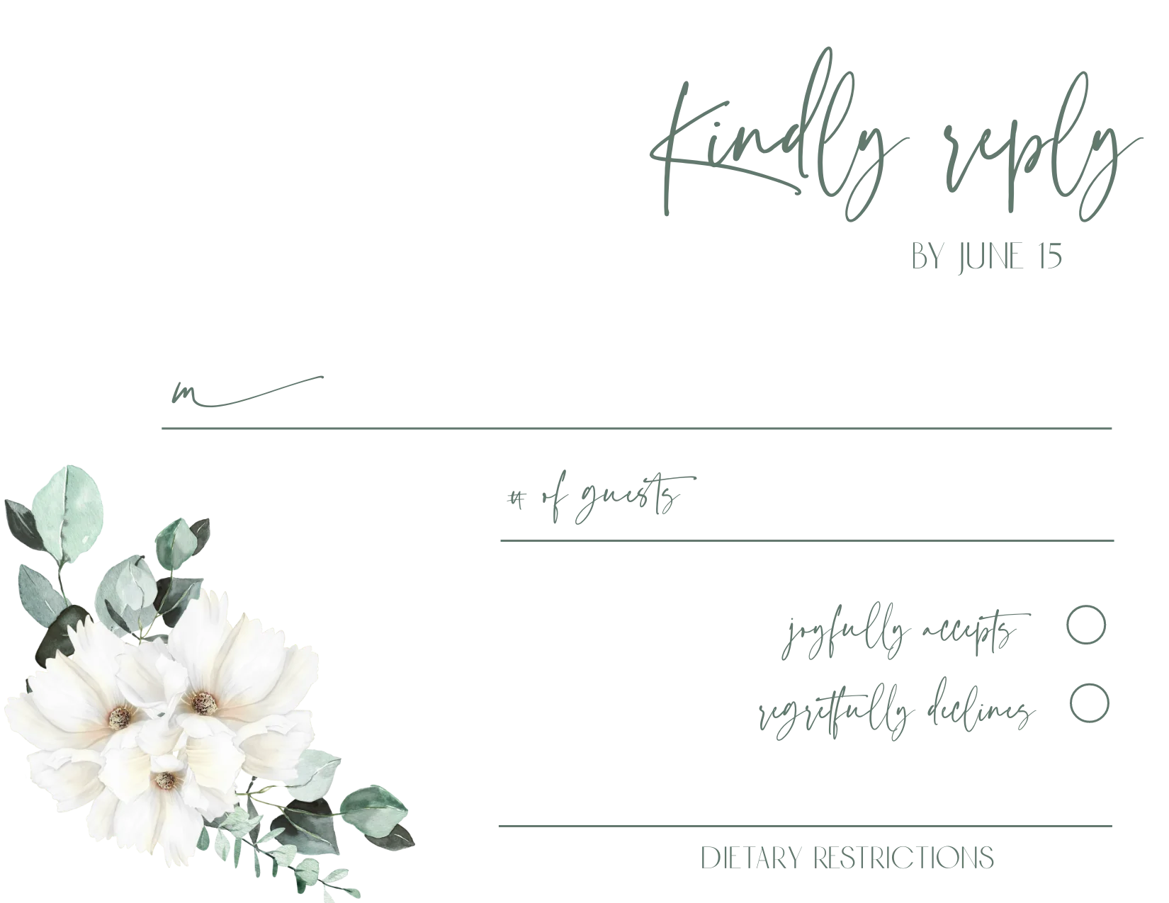 Cream and Sage Invitation Suite Template - 030 - Image 8
