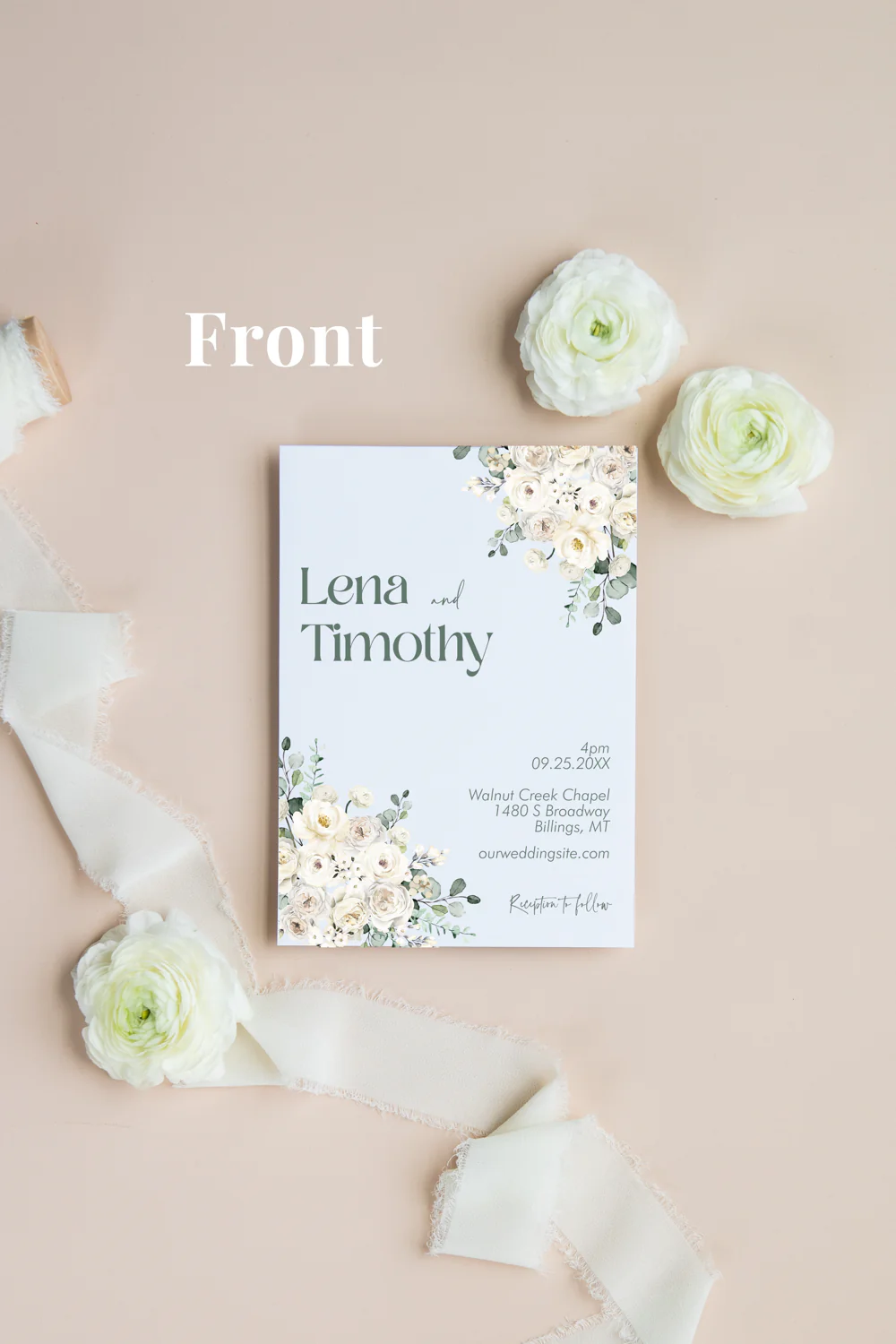 Cream and Sage Invitation Suite Template - 031 - Image 3
