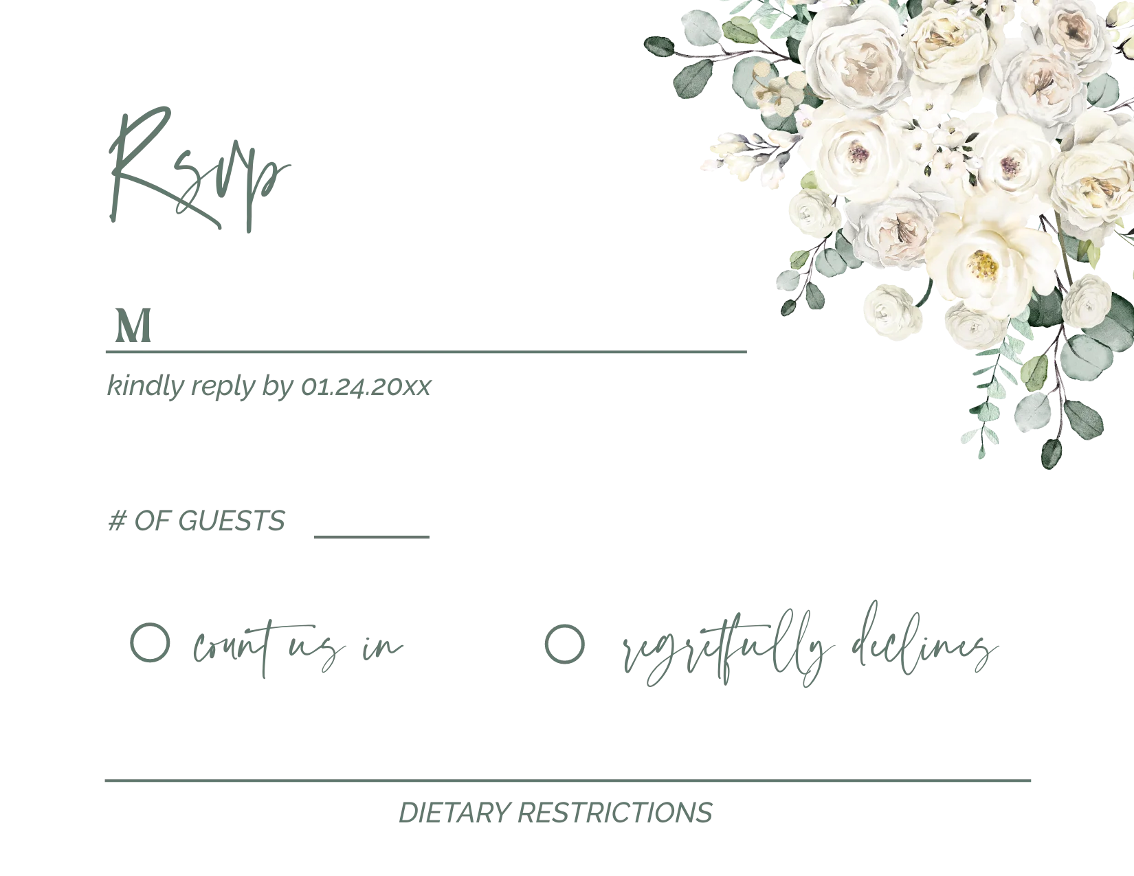 Cream and Sage Invitation Suite Template - 031 - Image 8