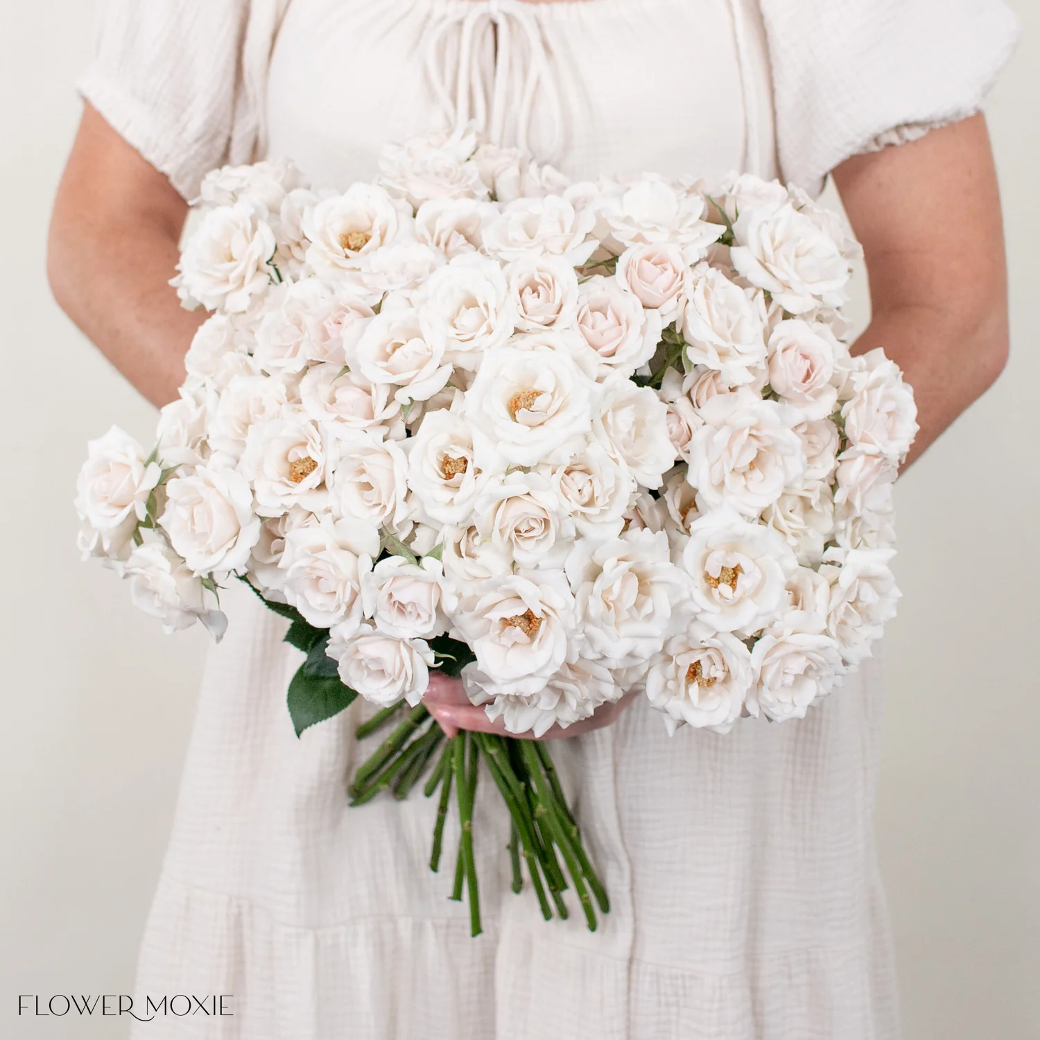 Creamy Blush Majolika Spray Roses - Image 4
