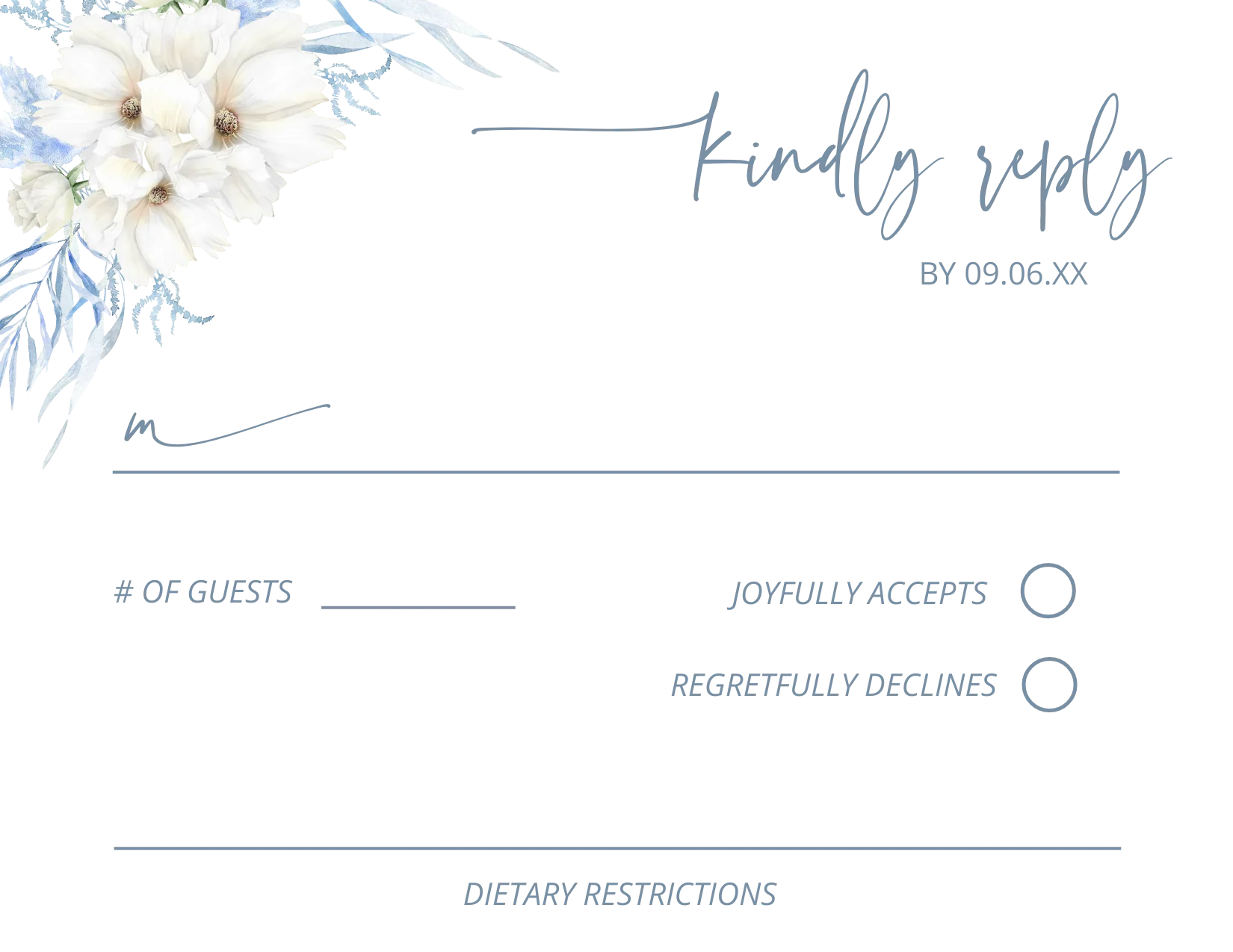 Dusty Blue and Cream Invitation Suite Template - 030 - Image 9