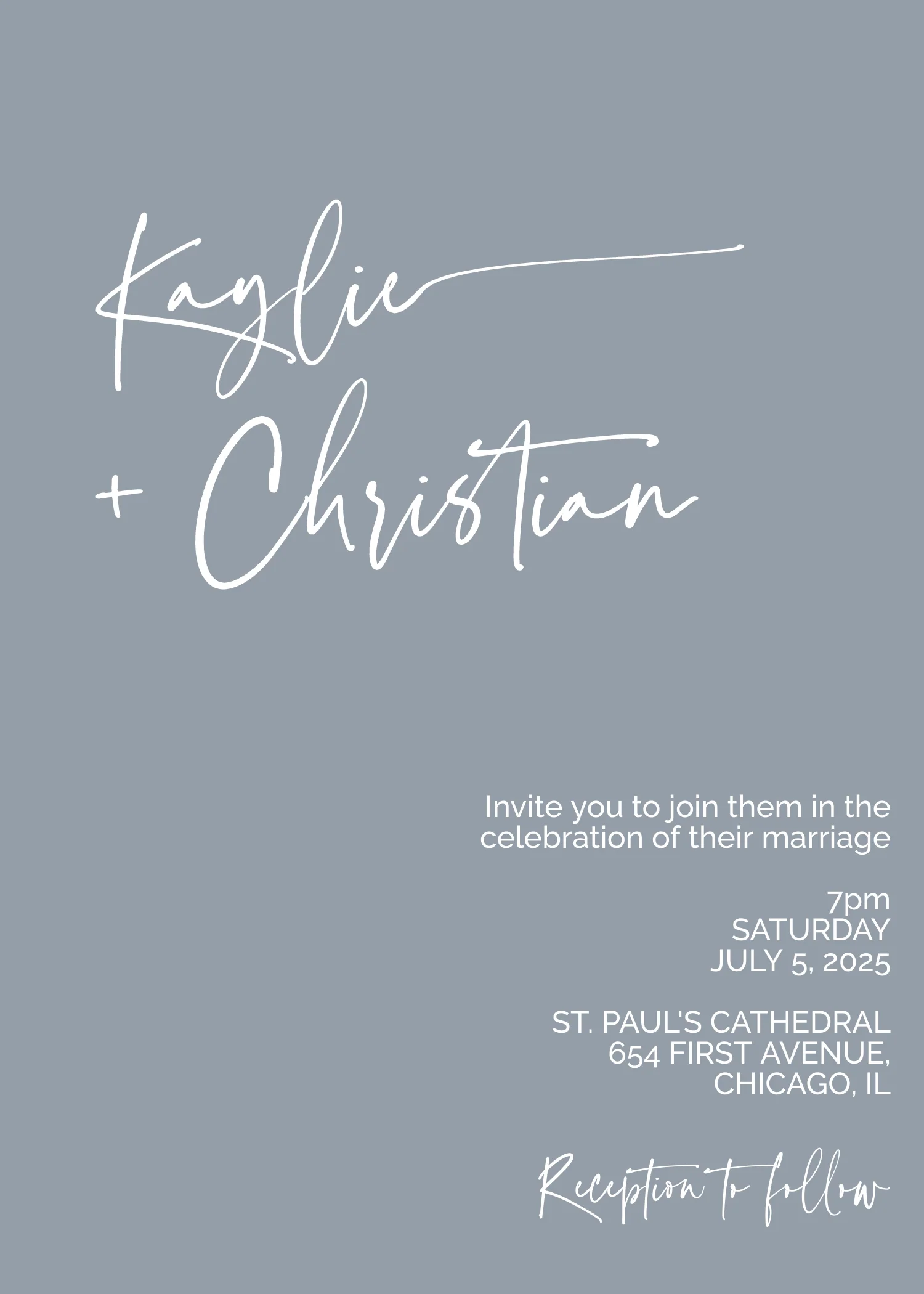 Dusty Blue and Cream Minimalist Invitation Suite Template - 025 - Image 5