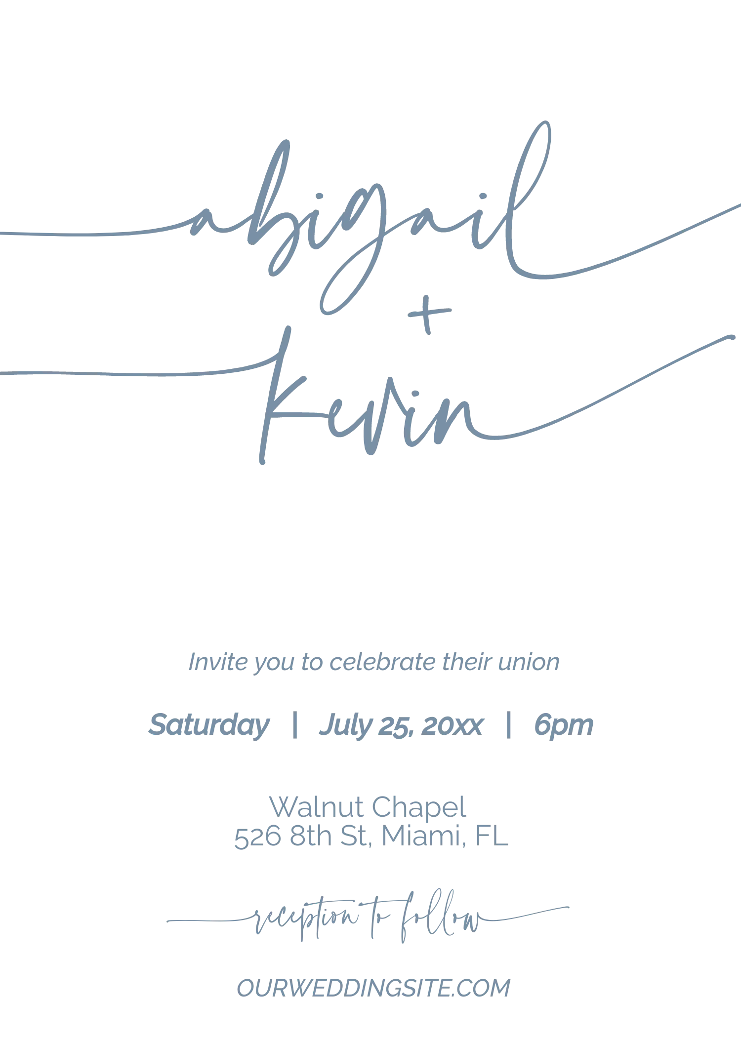 Dusty Blue and Cream Minimalist Invitation Suite Template - 026 - Image 5