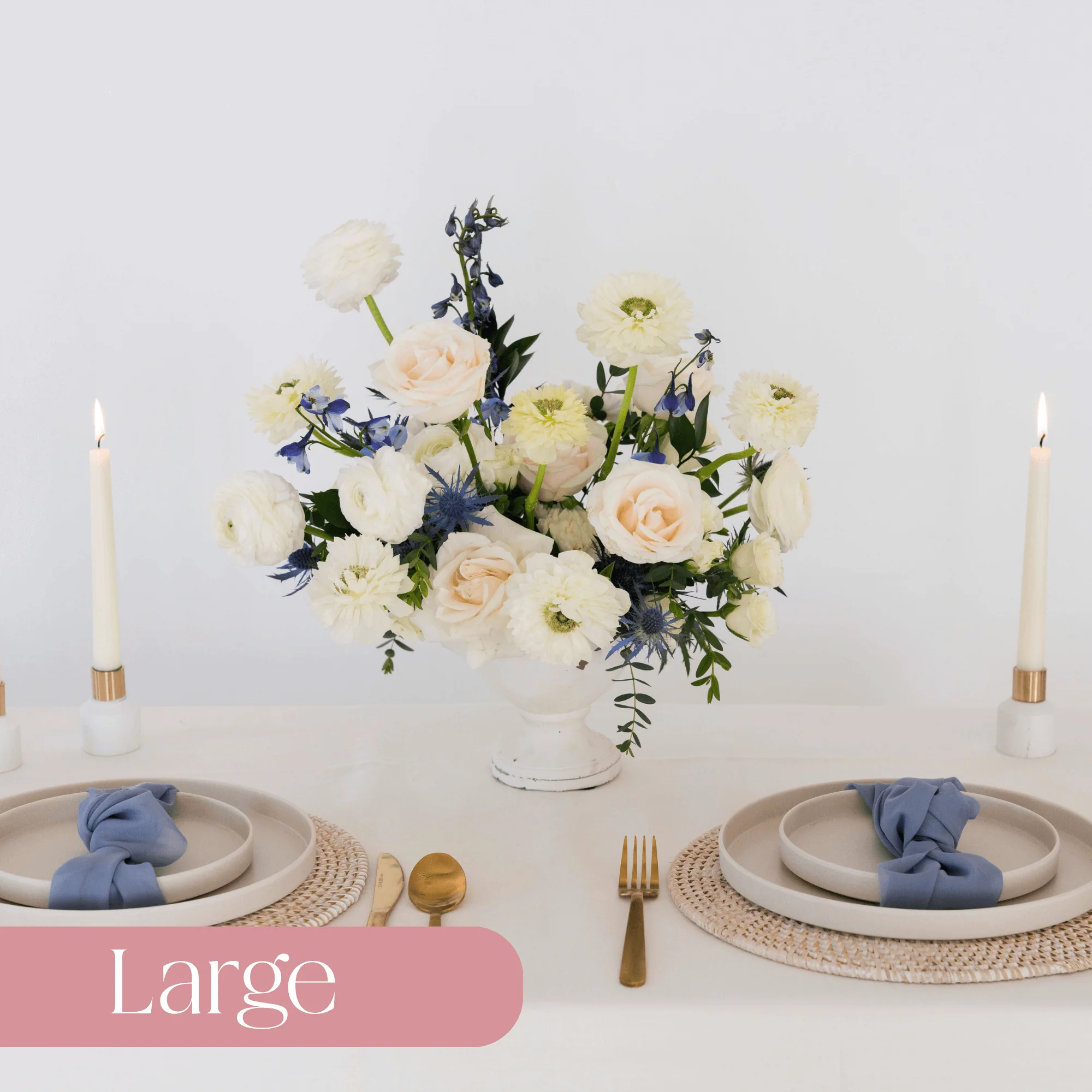 Dusty Blue and Cream Premade Plus - Large