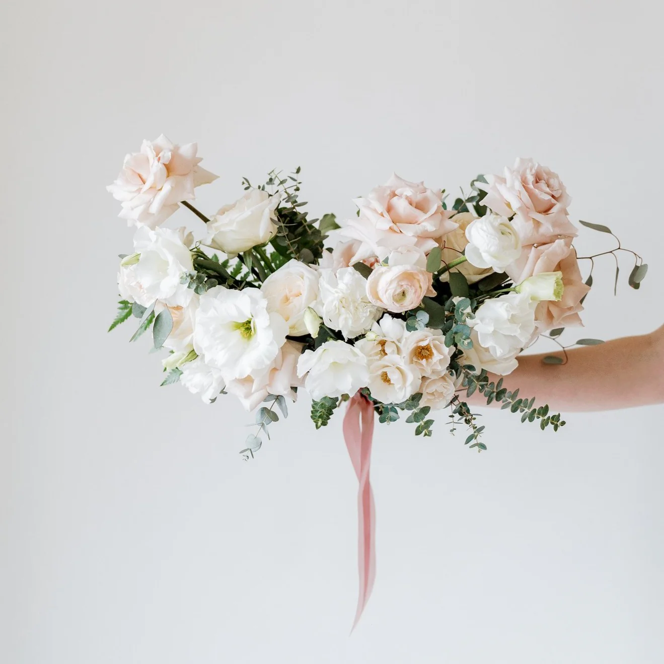 Dusty Rose and Cream Full DIY Bridal and 4-5 Bridesmaid Bouquets
