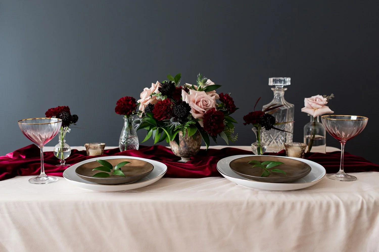 Dusty Rose and Marsala Full DIYCenterpiece Set - Image 2