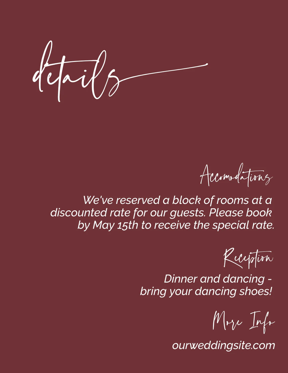 Dusty Rose and Marsala Minimalist Invitation Suite Template - 025 - Image 5