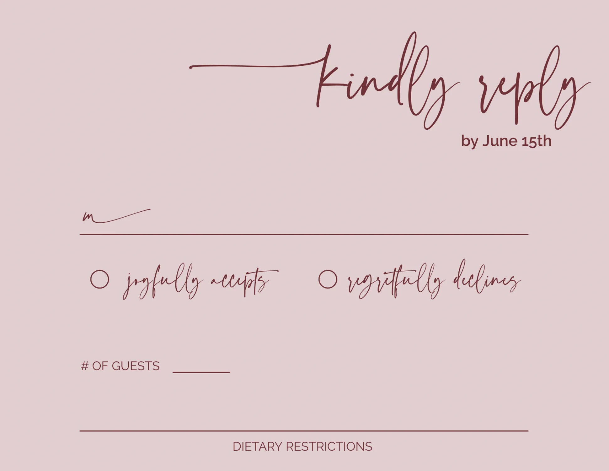 Dusty Rose and Marsala Minimalist Invitation Suite Template - 025 - Image 9