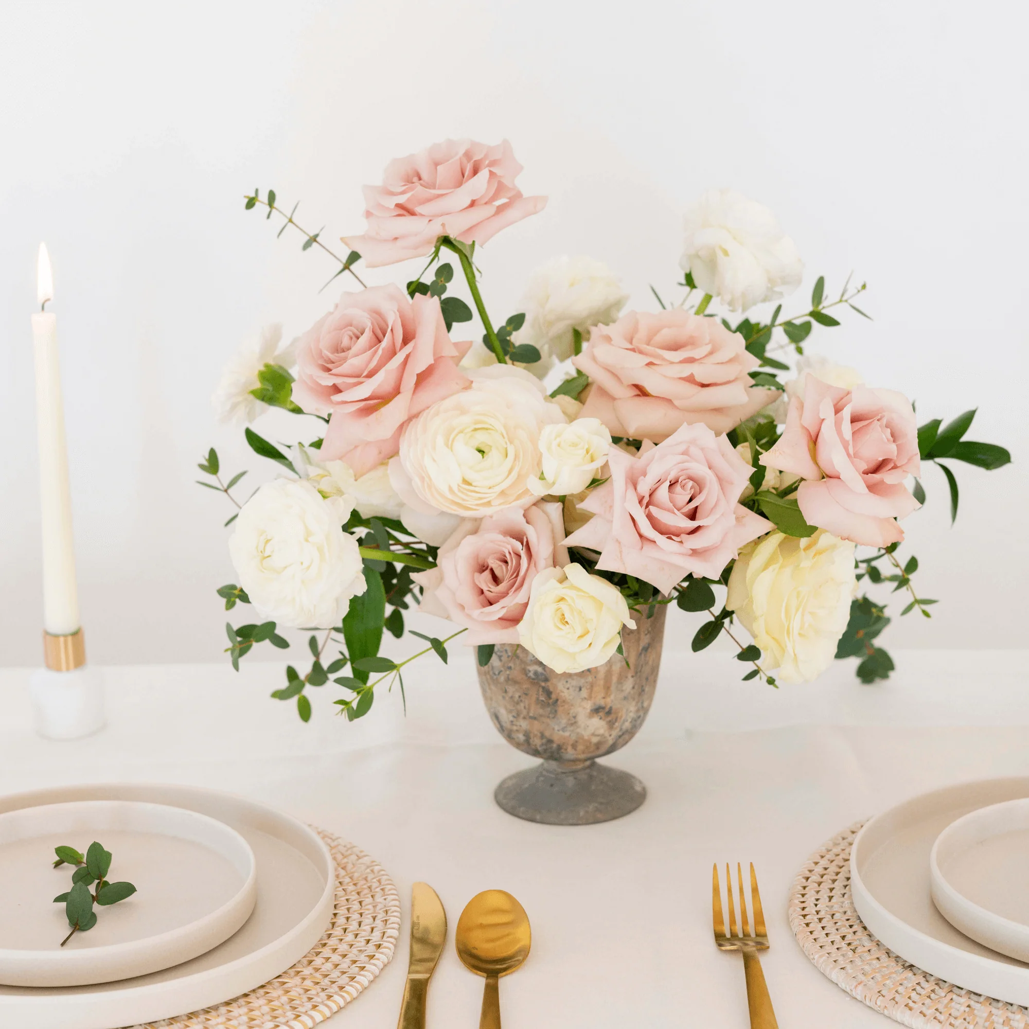 Dusty Rose and Cream Premade Plus - 8 Centerpieces