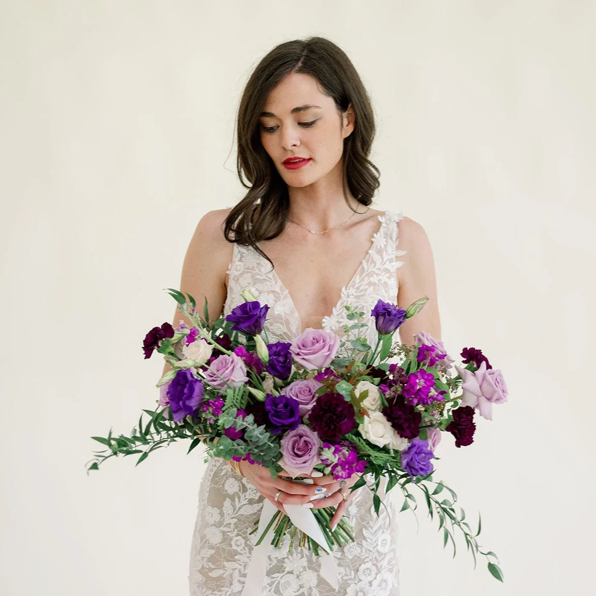 Eggplant and Lavender Full DIY Bridal and 4-5 Bridesmaid Bouquets - Image 2