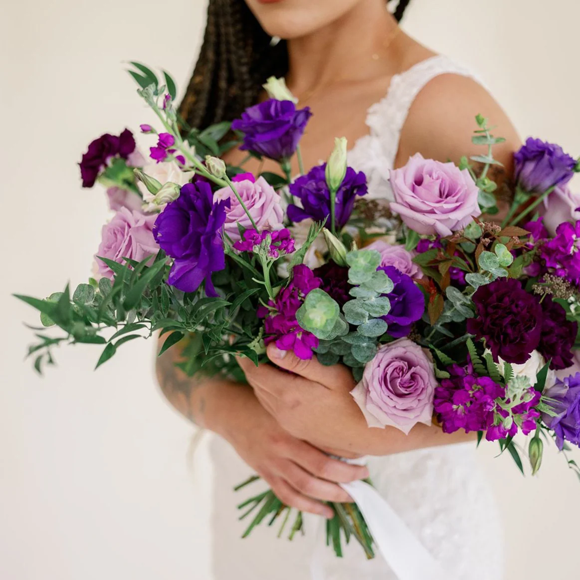 Eggplant and Lavender Full DIY Bridal and 4-5 Bridesmaid Bouquets - Image 3