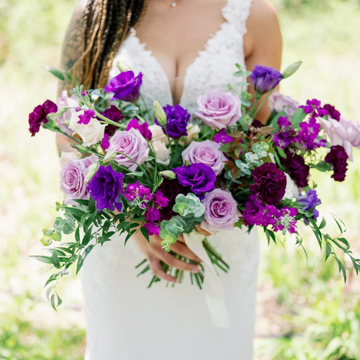 Eggplant and Lavender Full DIY Bridal and 4-5 Bridesmaid Bouquets - Image 5
