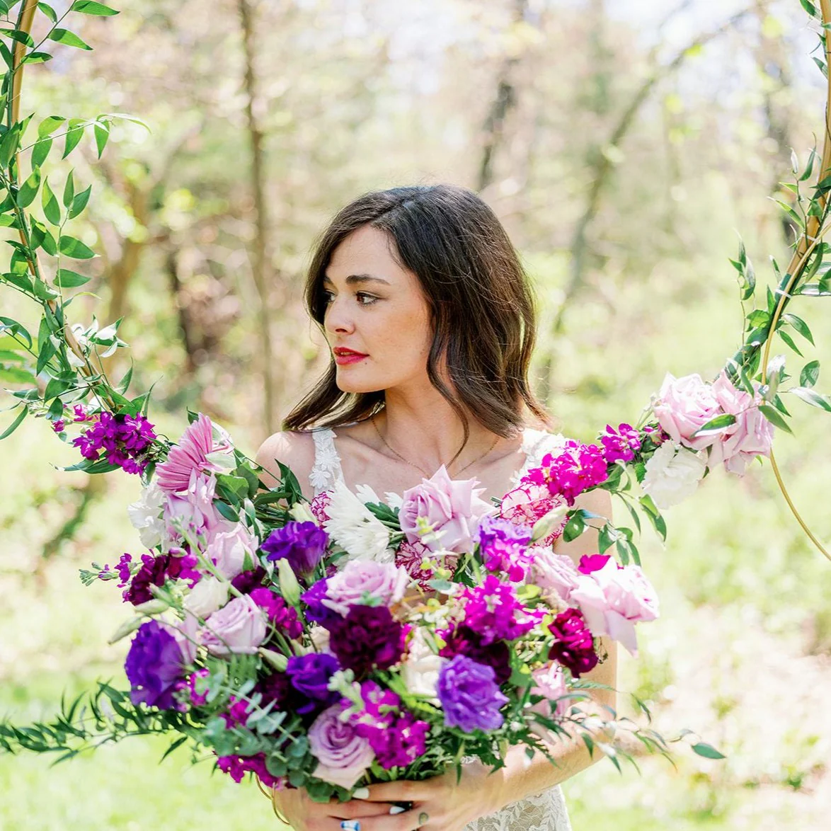 Eggplant and Lavender Ceremony Flowers - Image 2