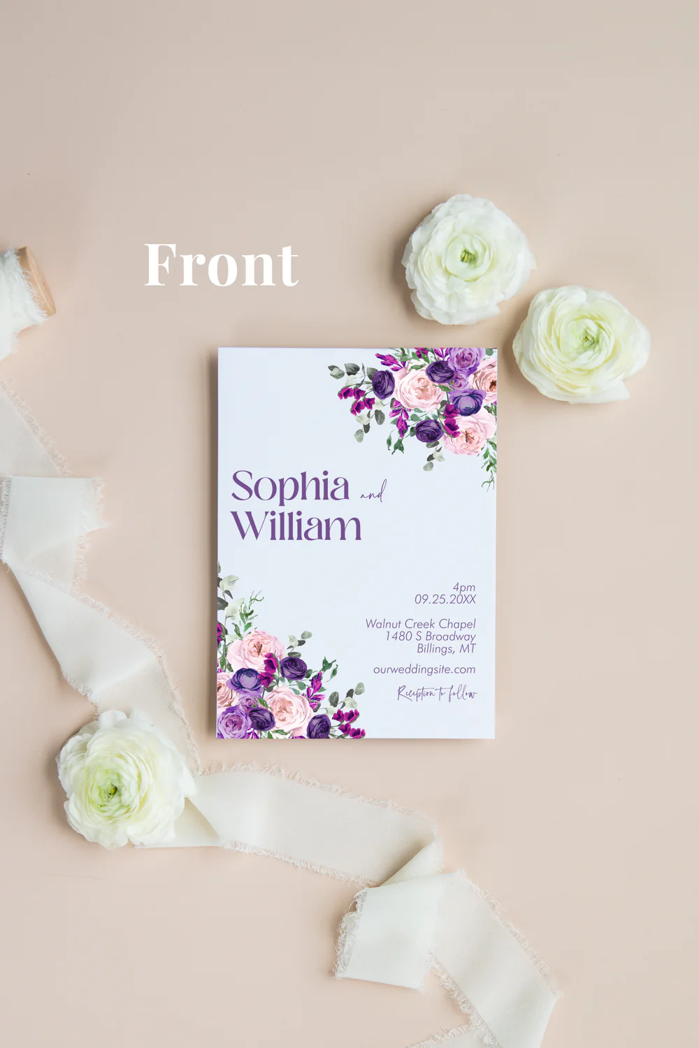 Eggplant and Lavender Invitation Suite Template - 030 - Image 3