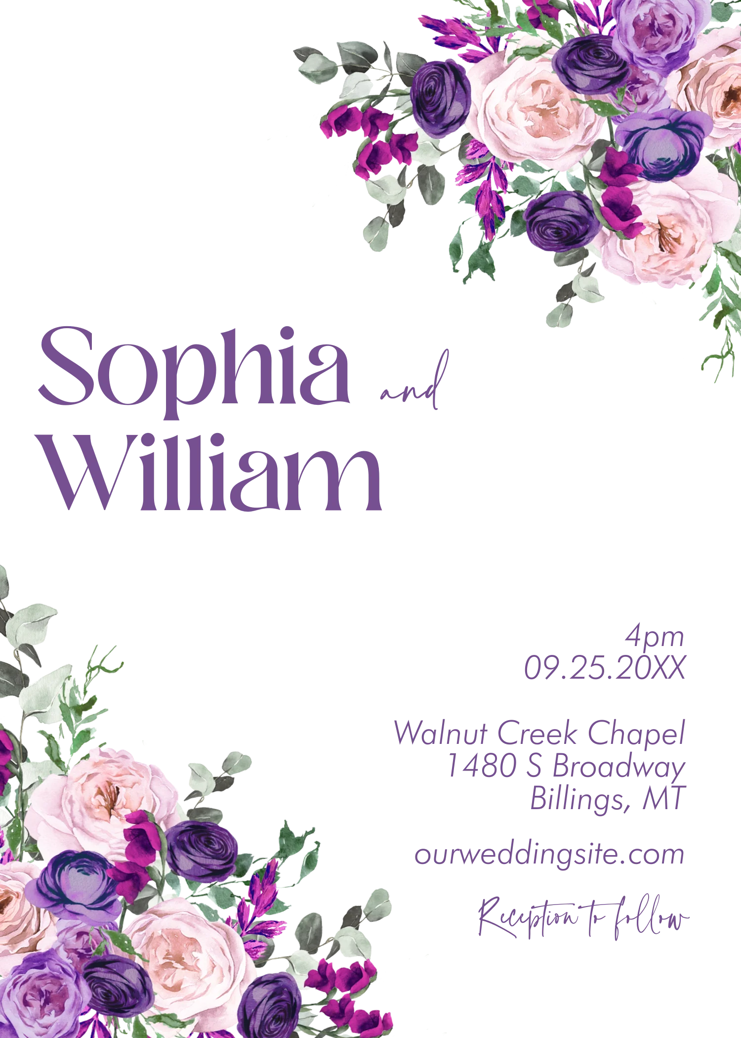 Eggplant and Lavender Invitation Suite Template - 030 - Image 5