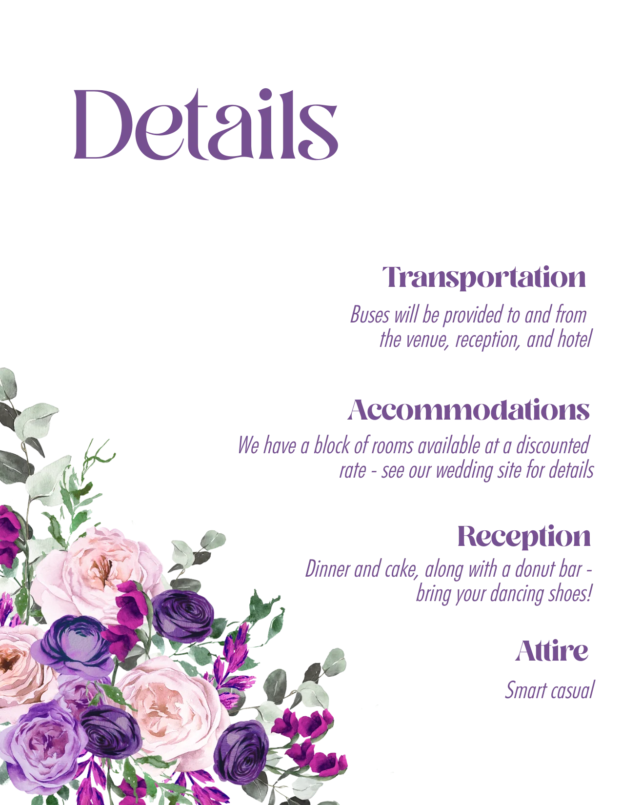 Eggplant and Lavender Invitation Suite Template - 030 - Image 7