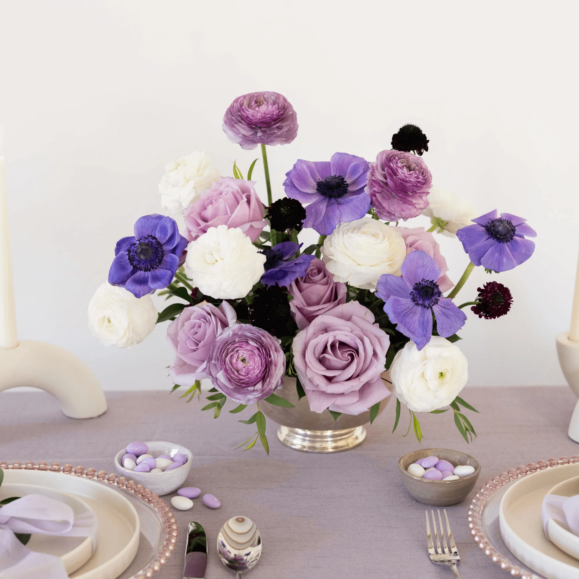 Eggplant and Lavender Premade Plus - 8 Centerpieces