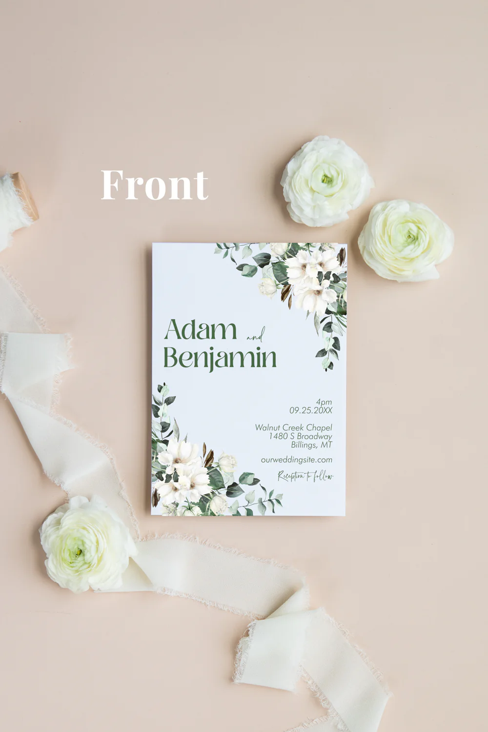 Emerald and Cream Invitation Suite Template - 030 - Image 3