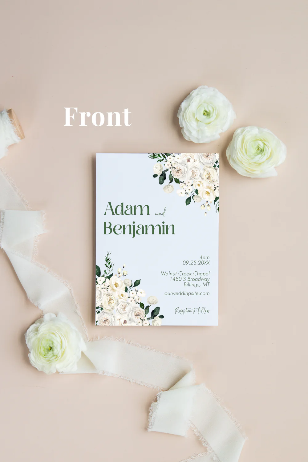 Emerald and Cream Invitation Suite Template - 031 - Image 3