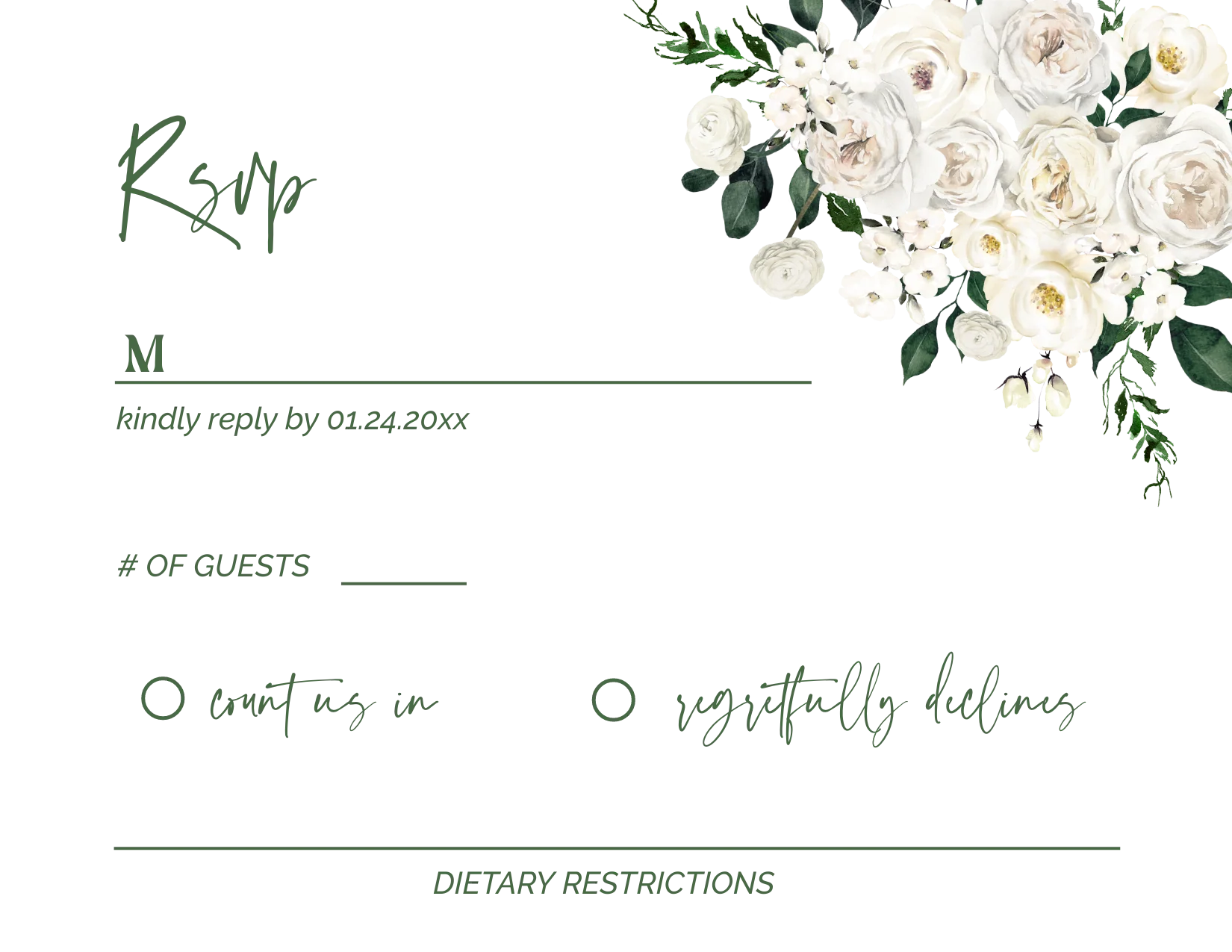 Emerald and Cream Invitation Suite Template - 031 - Image 7