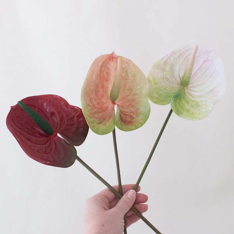 Faux Red Anthurium Tropical Wedding Flower - Image 4