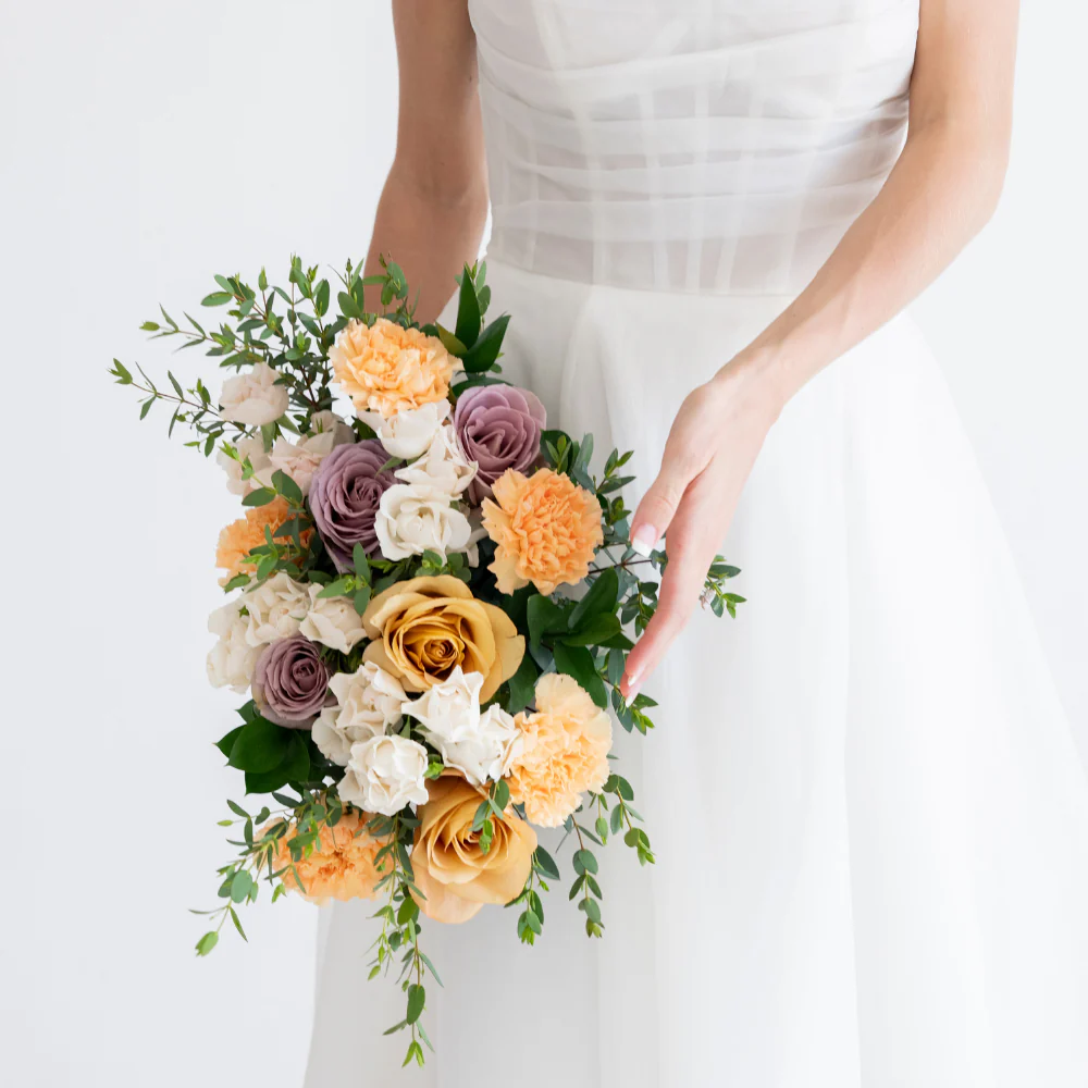 Mauve and Gold Bridal Bouquet