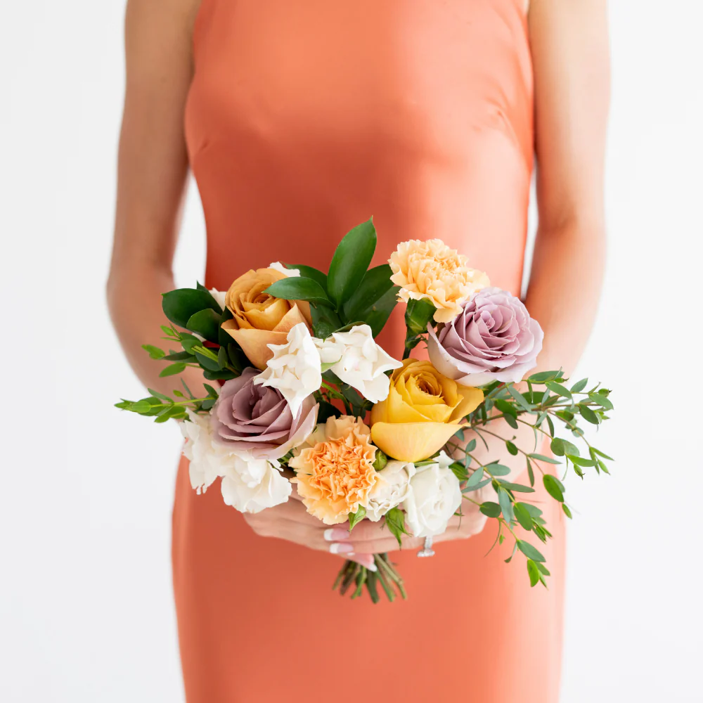 Mauve and Gold Bridesmaid Bouquet