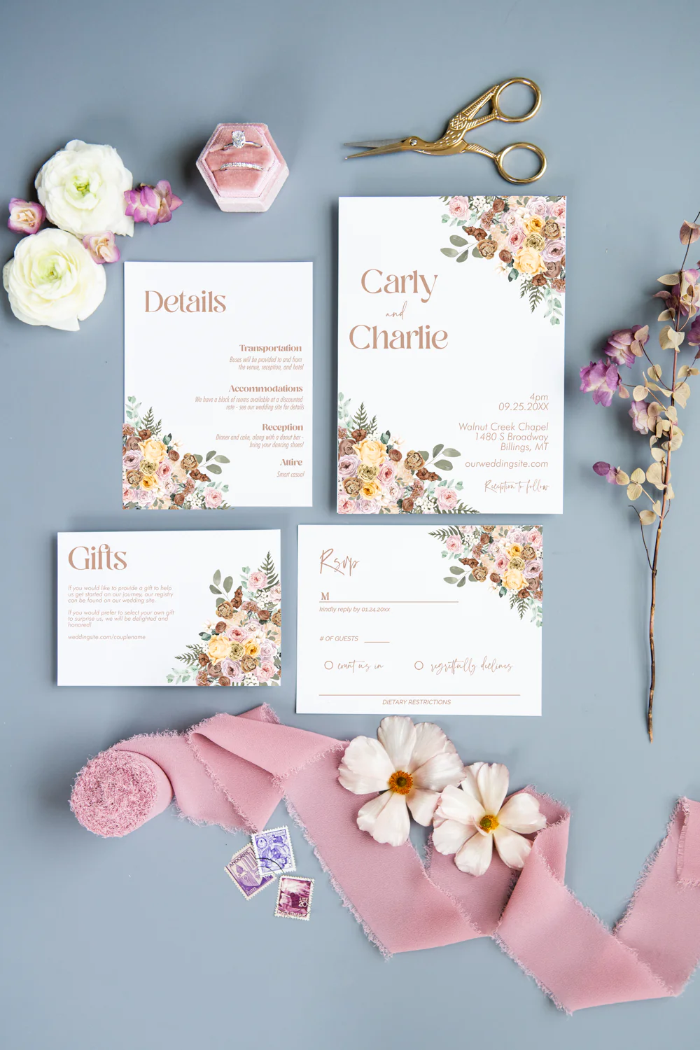 Golden Hour Invitation Suite Template - 030