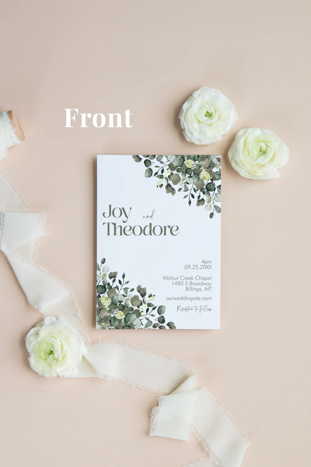 Greenery Only Invitation Suite Template - 030 - Image 3