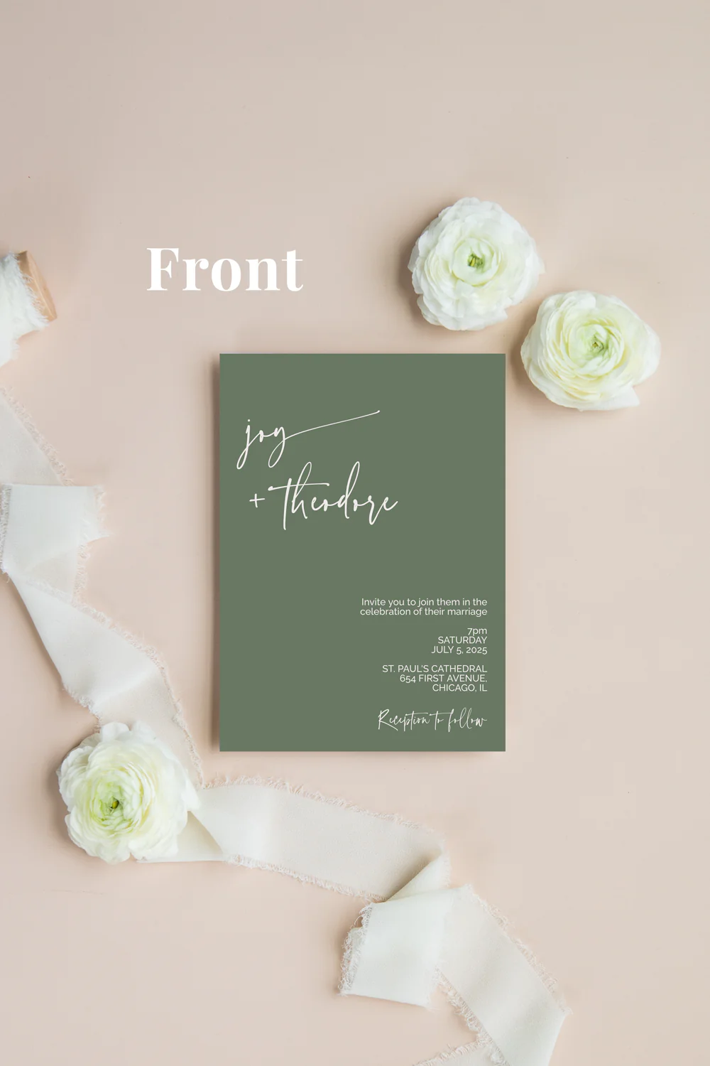 Greenery Only Minimalist Invitation Suite Template - 025 - Image 3