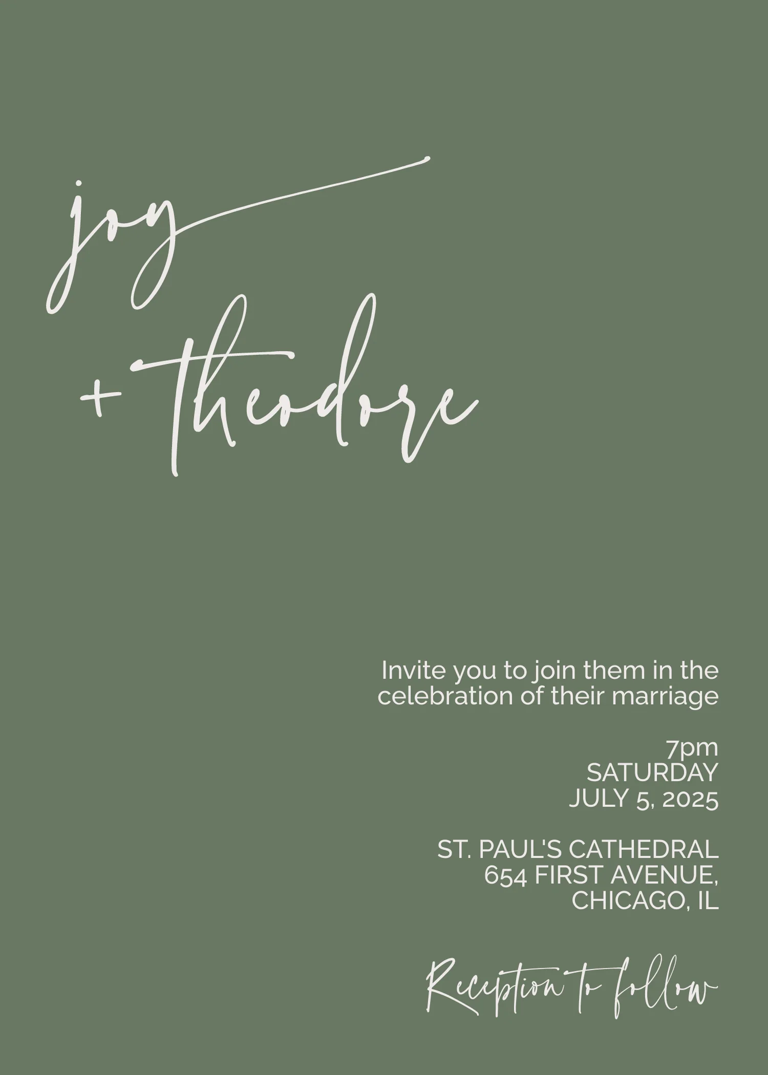 Greenery Only Minimalist Invitation Suite Template - 025 - Image 5
