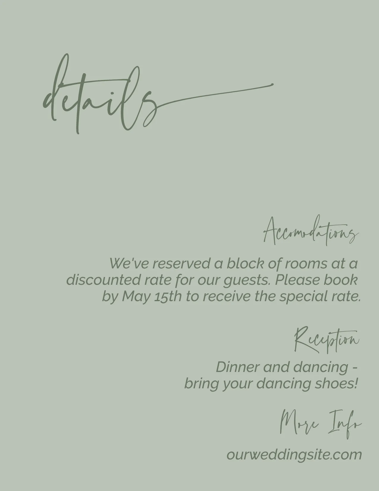 Greenery Only Minimalist Invitation Suite Template - 025 - Image 7