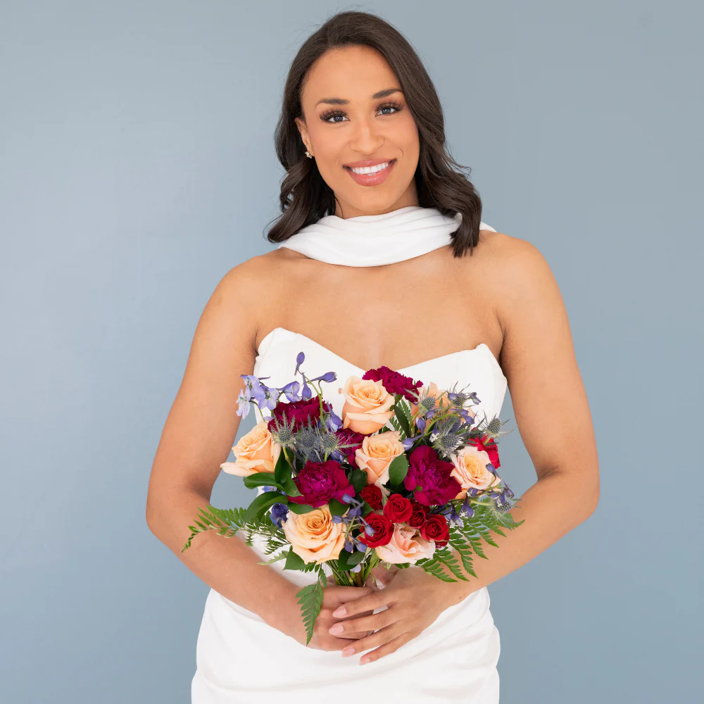 Sapphire and Ruby Bridal Bouquet