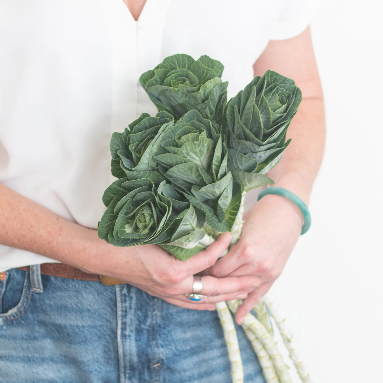 Green and White Kale Flower - Image 3