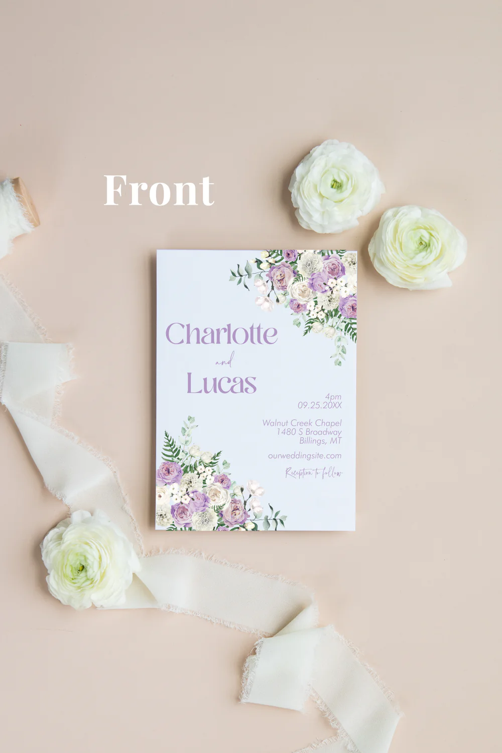 Lavender and Cream Invitation Suite Template - 030 - Image 3